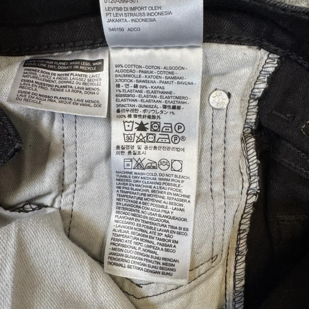 Levis 569 Loose Straight Fit Black Denim Jeans Mens W38 L32 00569-0125